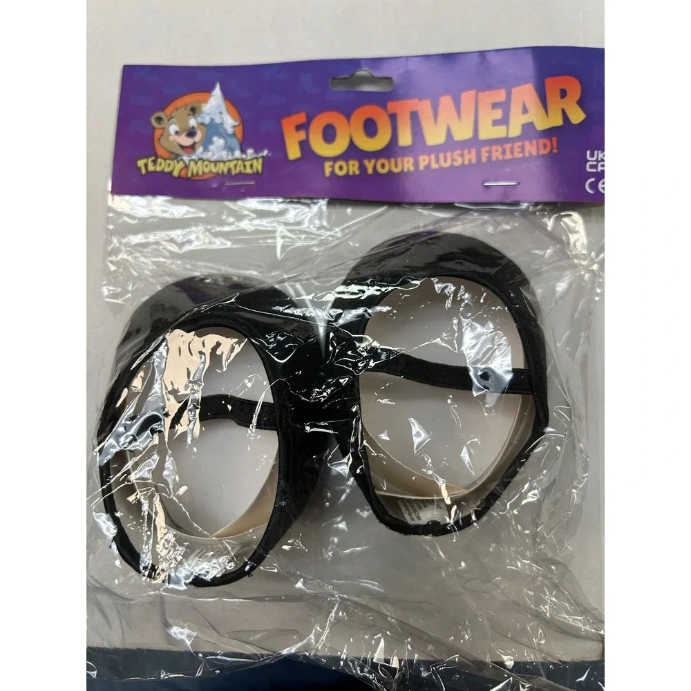 Teddy Mountain Black Sparkle Shoe 16 inch Plush Bear Footwear 4110 NEW